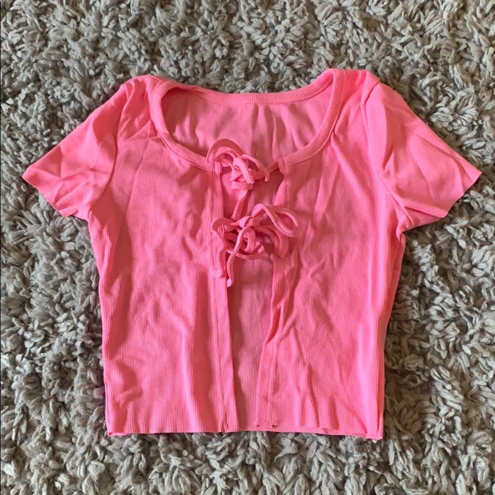PINK TIE TOP